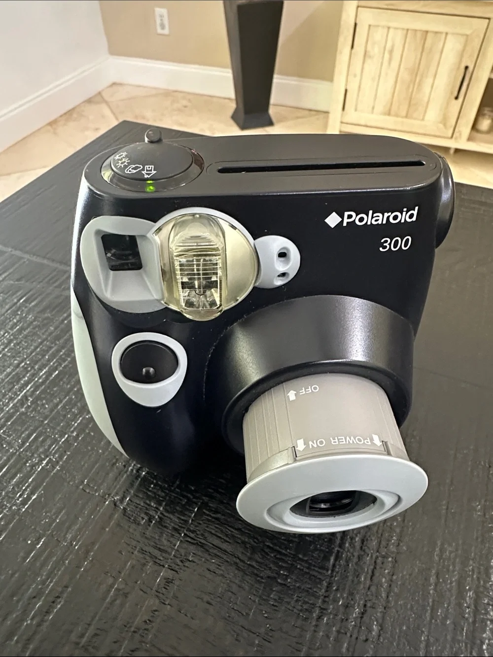 Polaroid 300 Instant Camera — Black and Light Gray Accents